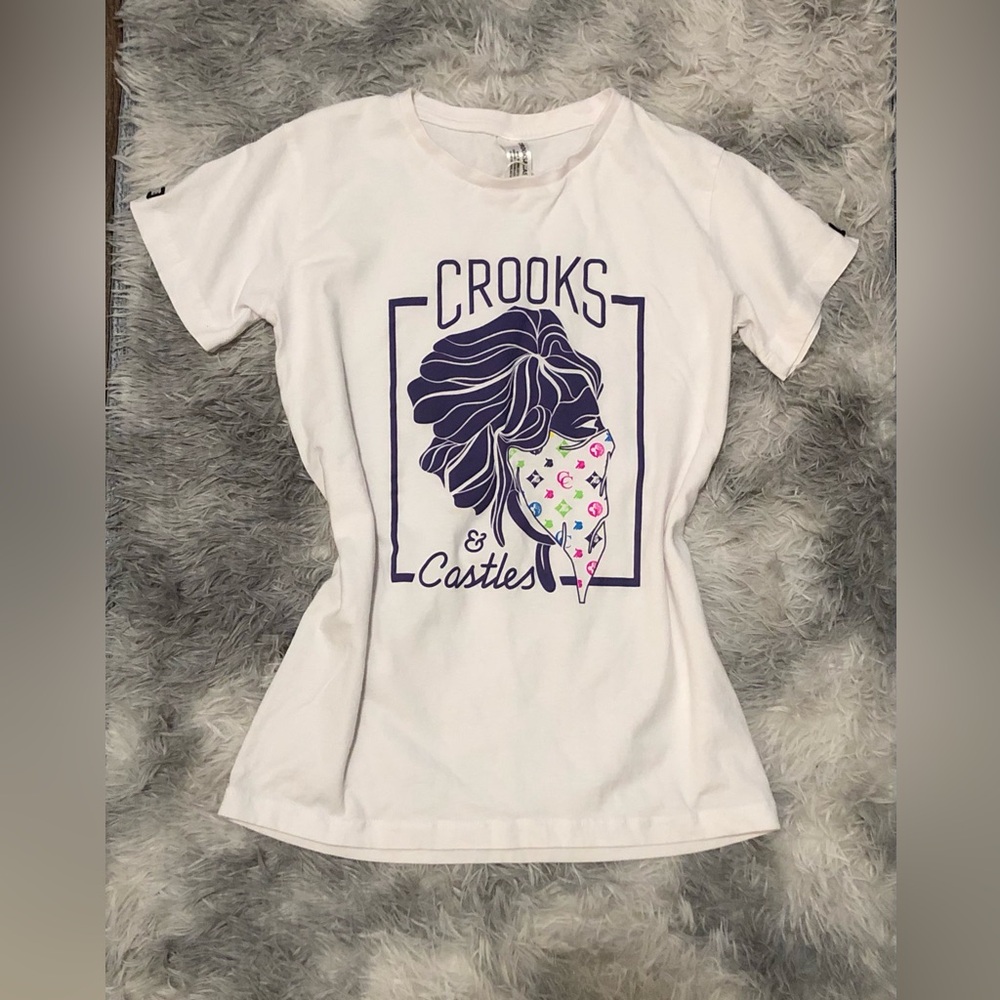 NWOT - Crooks & Castles White and Purple Graphic Tee